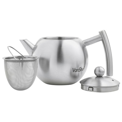 VonShef1.5 qt. Stainless Steel Tea Pot VonShef Stainless Steel Stove Top